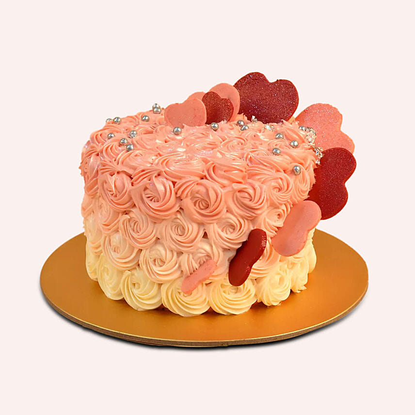 Floral Heart Chocolate Cake: Women's Day Gifts