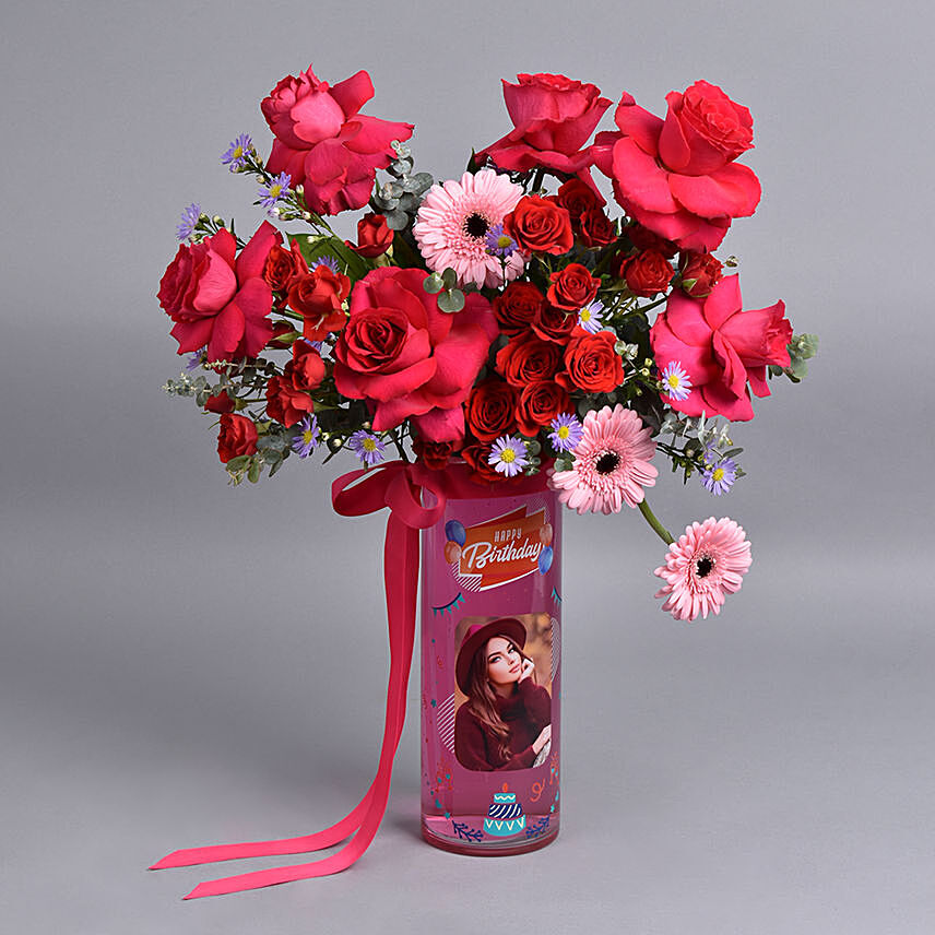 Personalised Vase Birthday Flower: Flower Arrangements in Vase