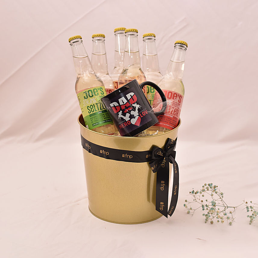 Beer Bucket with Printed Mug For Father: Fathers Day Gift Hampers
