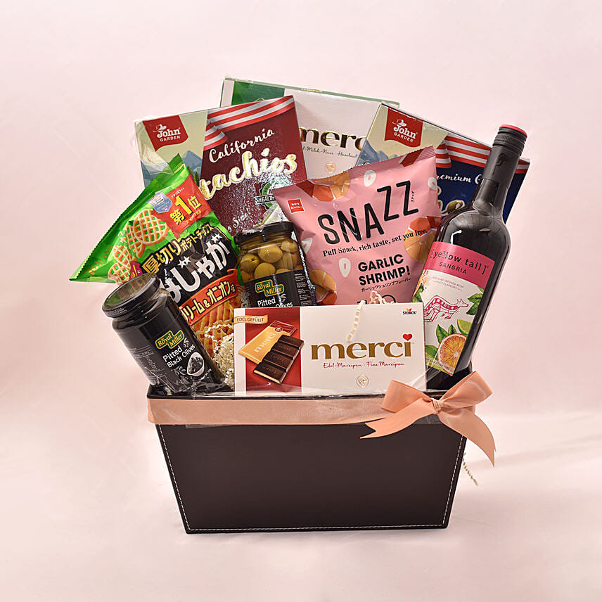 Wine & Snacks Arrangement: Grand Opening Gifts