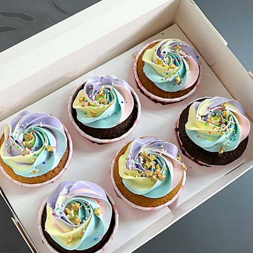 Rainbow Rosette Cupcakes: Vanilla Cakes