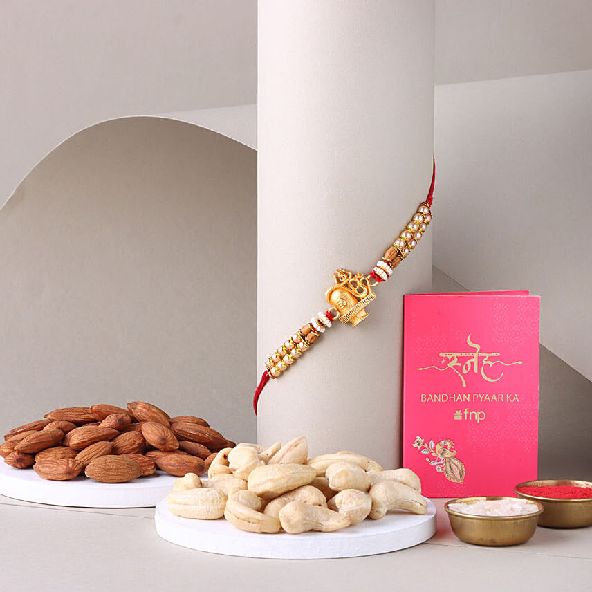 Sneh Shiv Rakhi with Almonds and Cashews: Rakhi With Dryfruits
