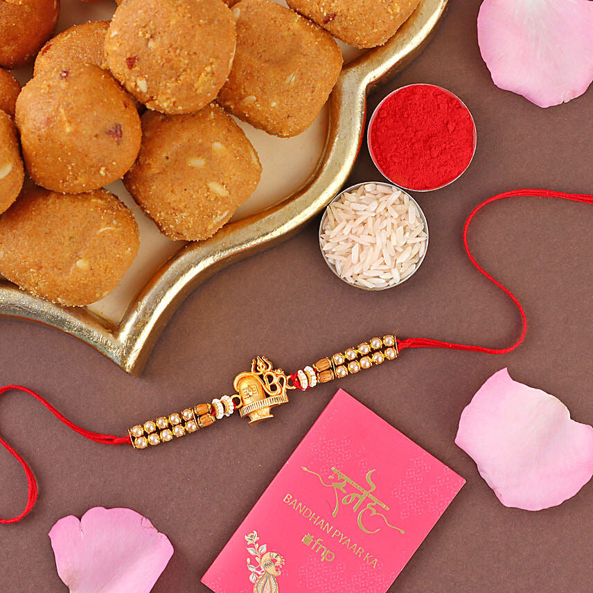 Sneh Shiv Rakhi with Besan Ladoo: Rakhi With Sweets