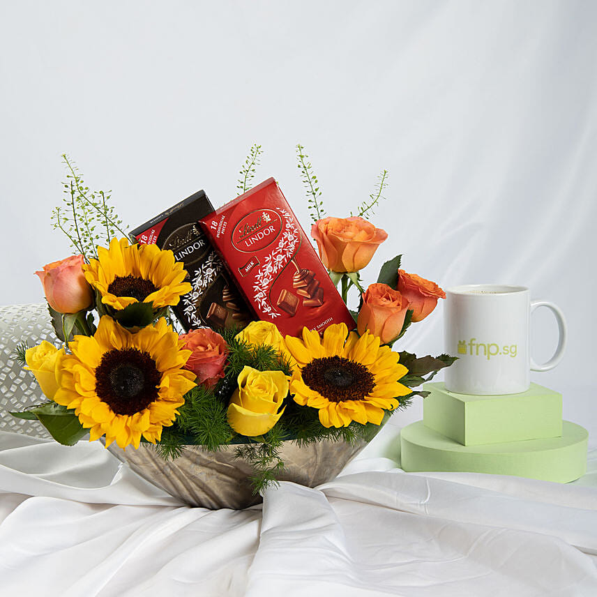 Sunflowers Glory and Chocolates: Gift Combos Singapore