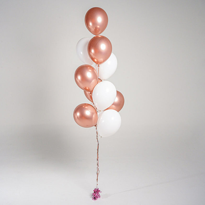 10 Pieces Chrome Gold n white Balloons: Anniversary Gifts