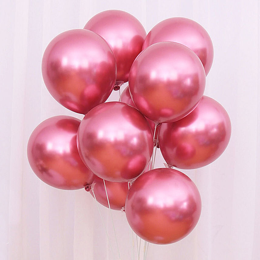 10 Pink Chrome Balloons: Balloons Singapore
