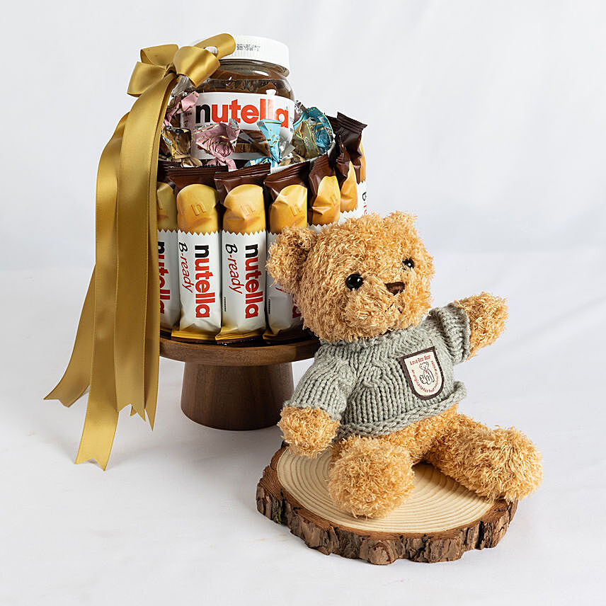 Nutella Joy Arrangement and Teddy: Chocolate Gifts 