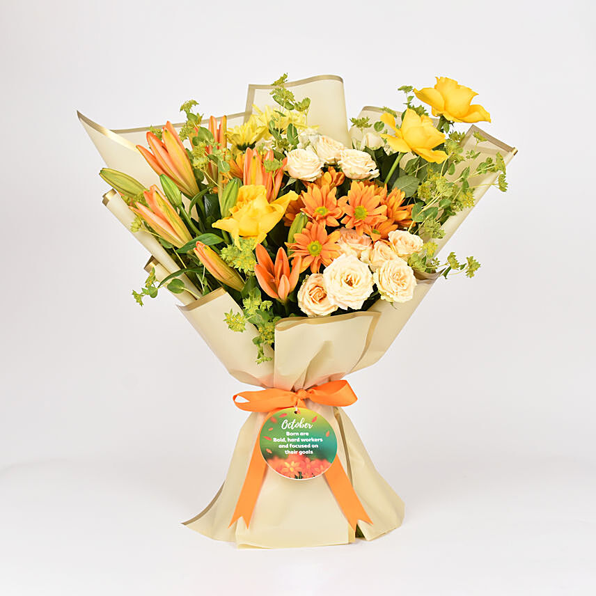 October Birthday Flower Bouquet: Gift Delivery Singapore