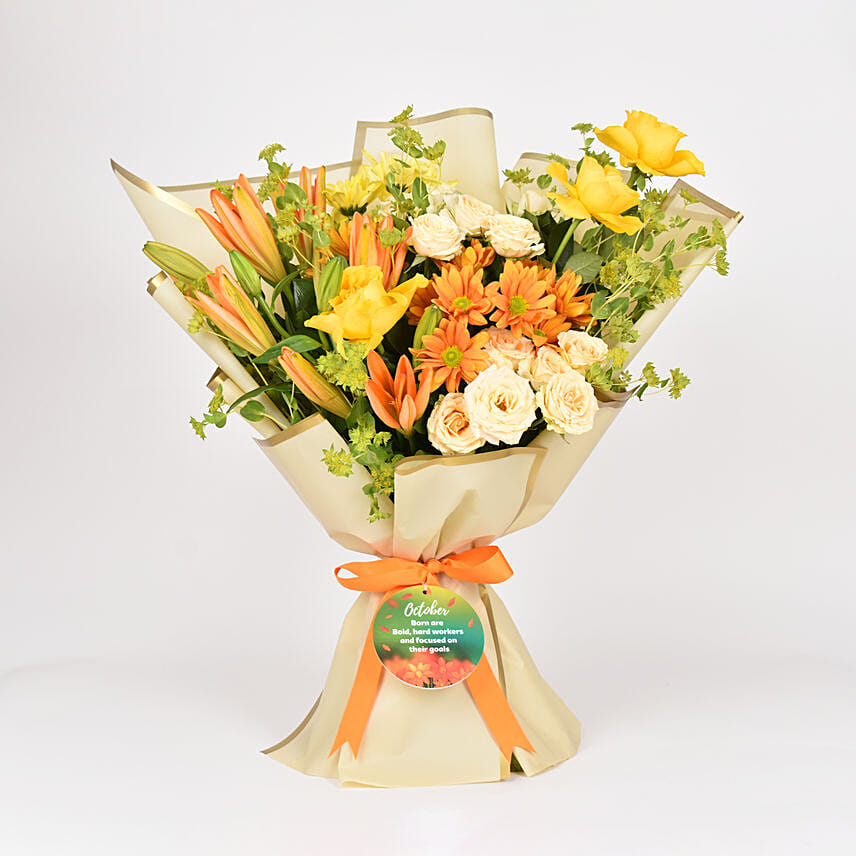 October Birthday Flower Bouquet: All Types of Flowers