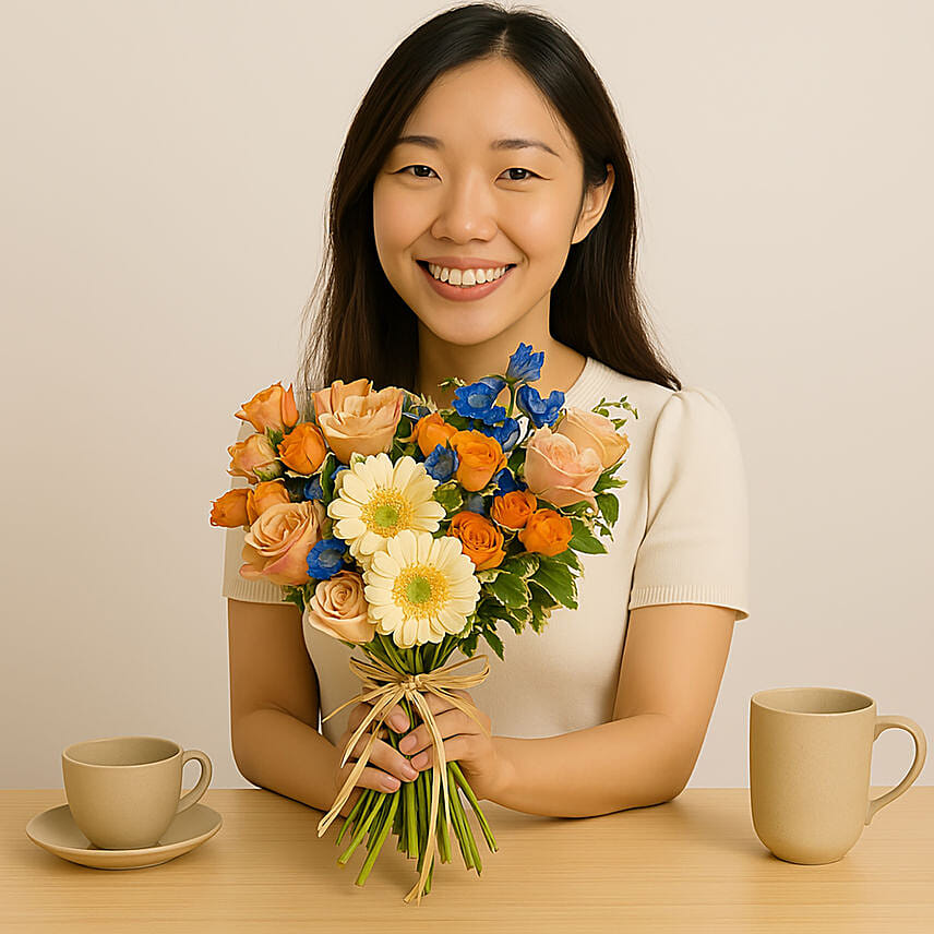 Pastel Beauty Flower Bouquet: Gerbera Flowers