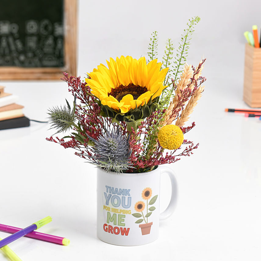 Thank You Flowers in Mug: Sunflower Bouquets