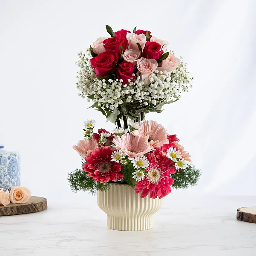 Mesmerised Pink Flower: Roses Bouquet