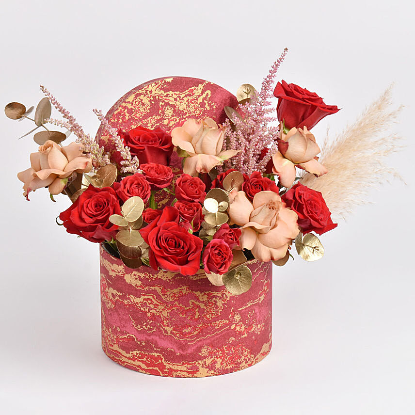 Beauty of Red and Cappuccino Roses: Rose Day Gifts