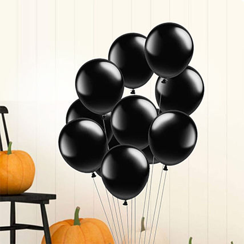 Black Latex Balloons 10 Pcs: Same Day Delivery Gifts - Order Before 10 PM
