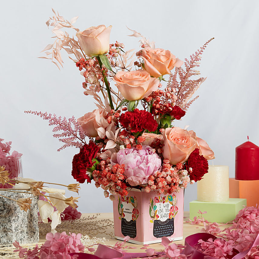 Anniversary Love Flower Arrangement: Carnations Arrangements 