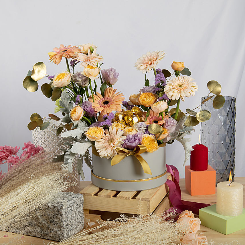 Flower Harmony and Chocolates Box: Combo Gifts