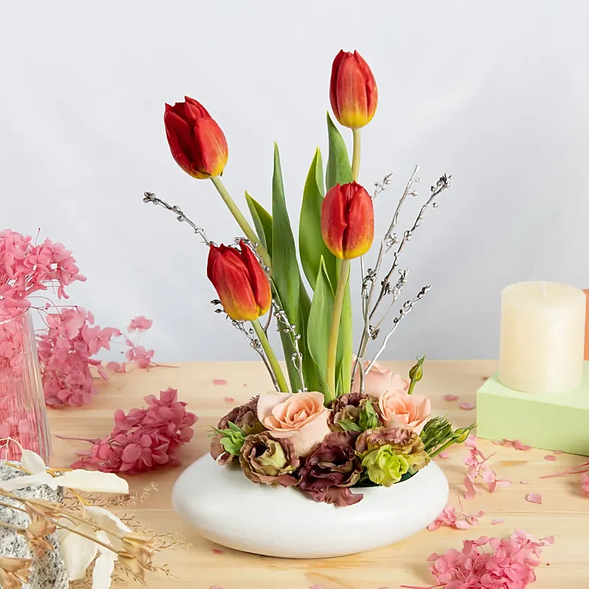 Jazzy Tulips: Flowers N Chocolates 