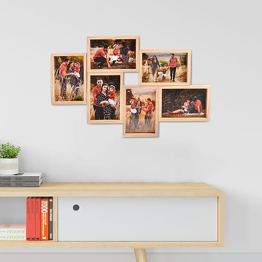 6 Photo Collage Wooden Frame: Customised Photo Frames
