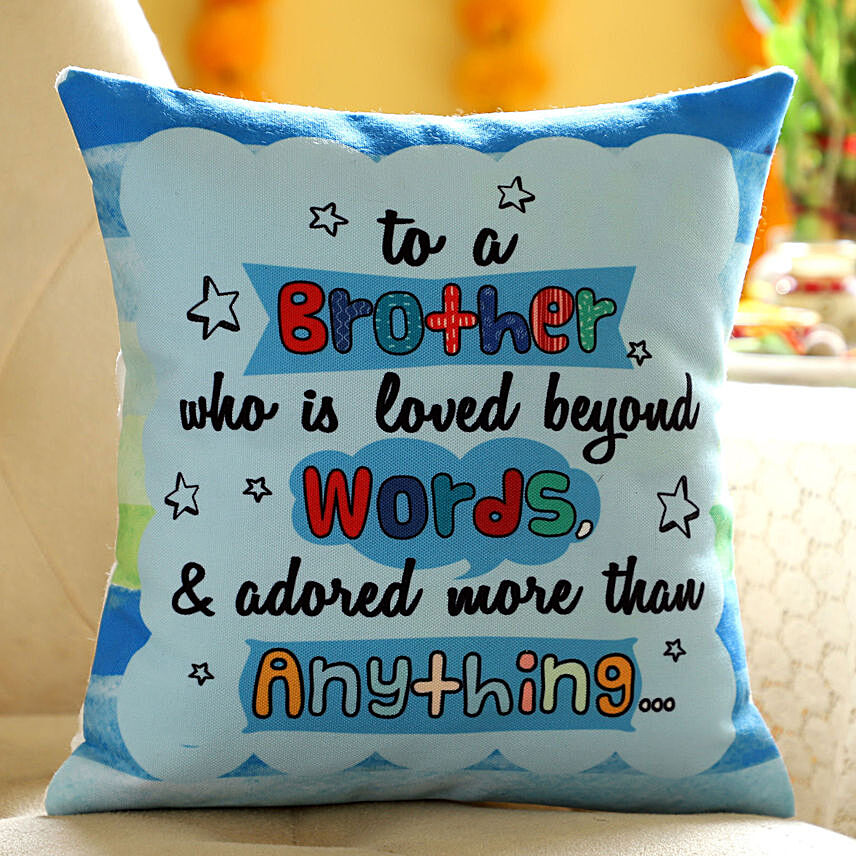 Adorable Brother Printed Cushion: 