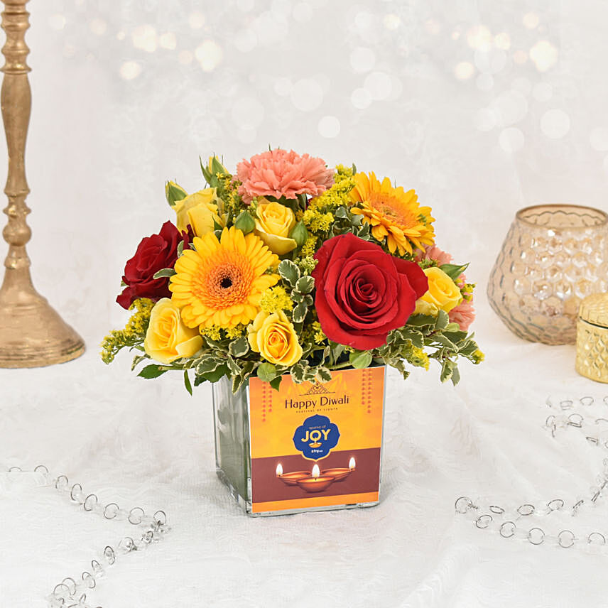 Sparks of Joy Diwali Flower Arrangement: Deepavali Flowers