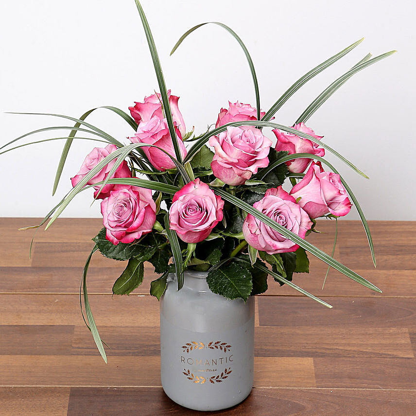 Elegant Purple Rose Vase: Purple Floral Bouquets