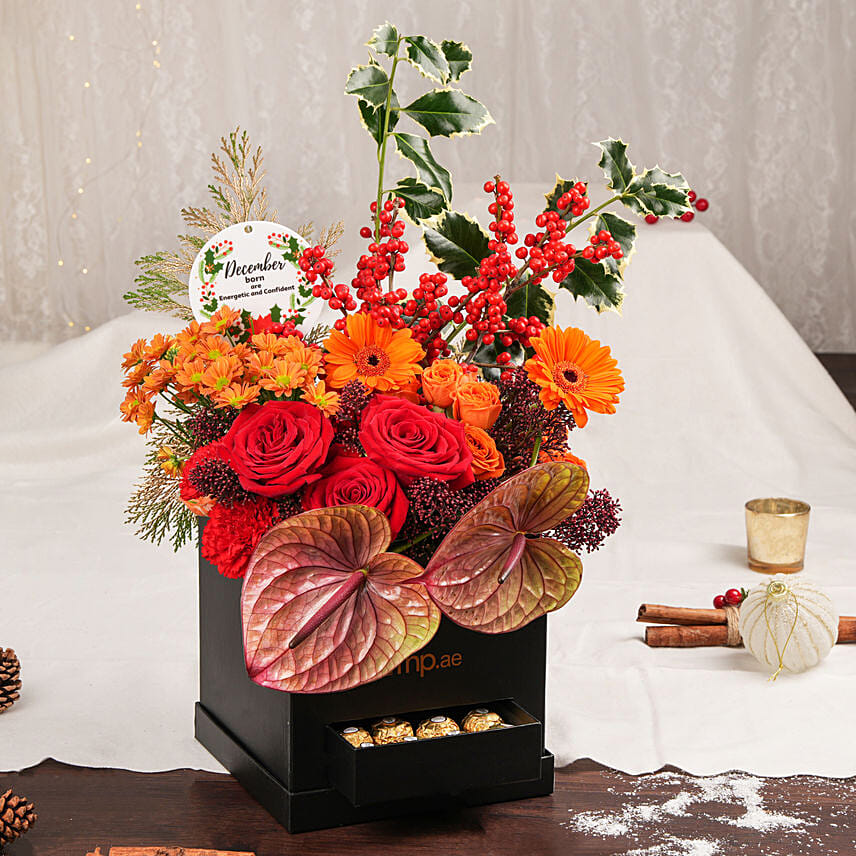December Birthday Flowers and Chocolate Box: All Types of Flowers
