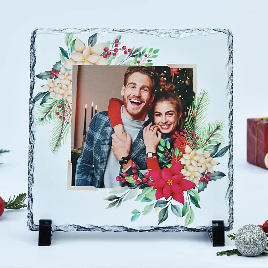 Christmas Greetings Stone Frame: Customised Photo Frames