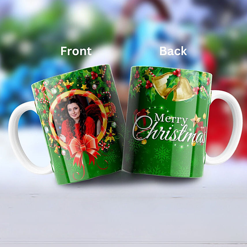 Personlize Green Merry Christmas Mug: Personalised Christmas Gifts