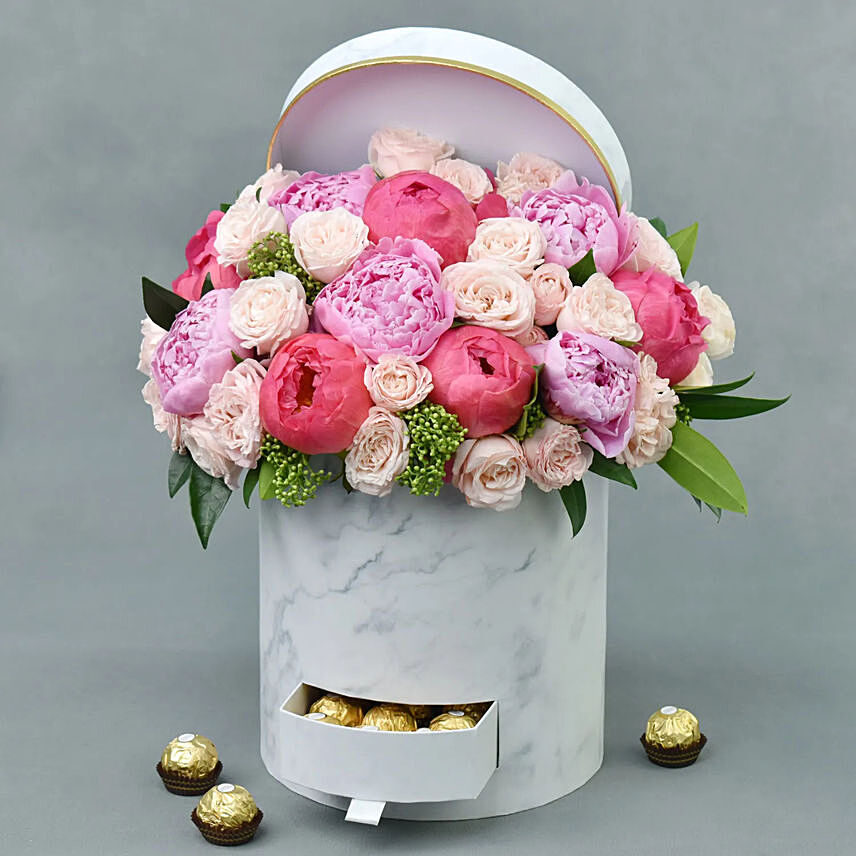 Celestial Peonies: Flowers in a Box