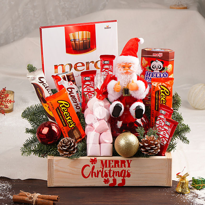 Merry Christmas Chocolates and Santa Tray: Christmas Hampers