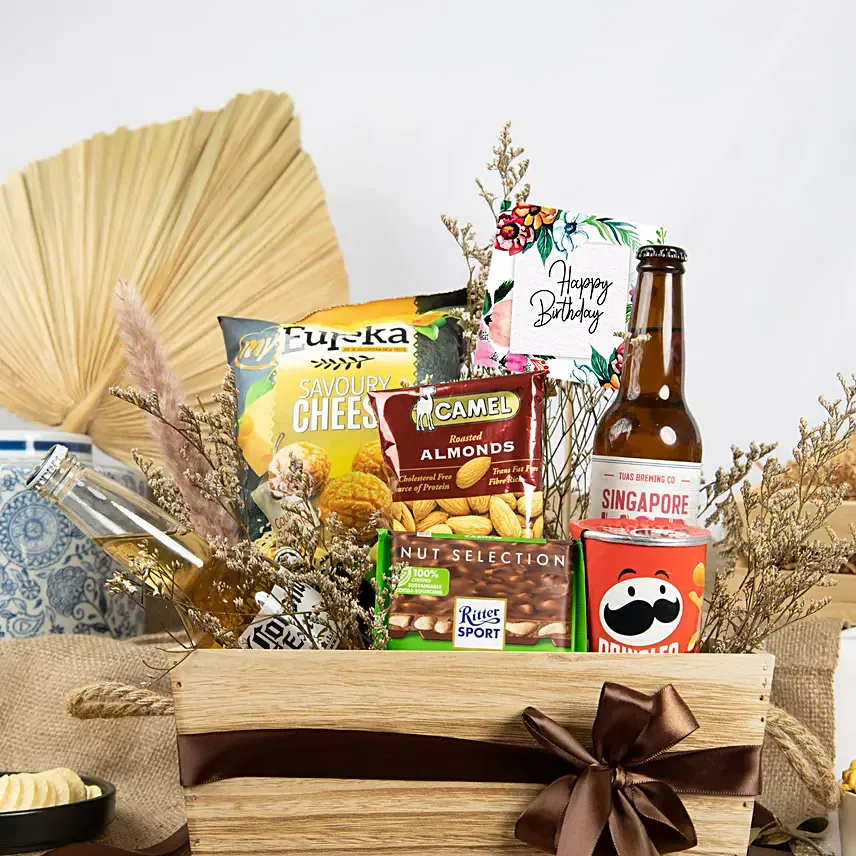 Birthday Wishes Eat & Sip Hamper: Wine Hampers