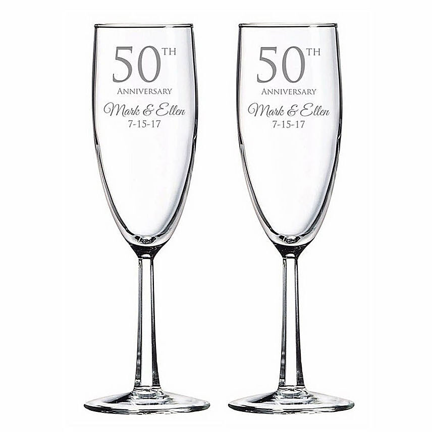 Engraved Anniversary Special Wine Glass: Personalised Wedding Gifts