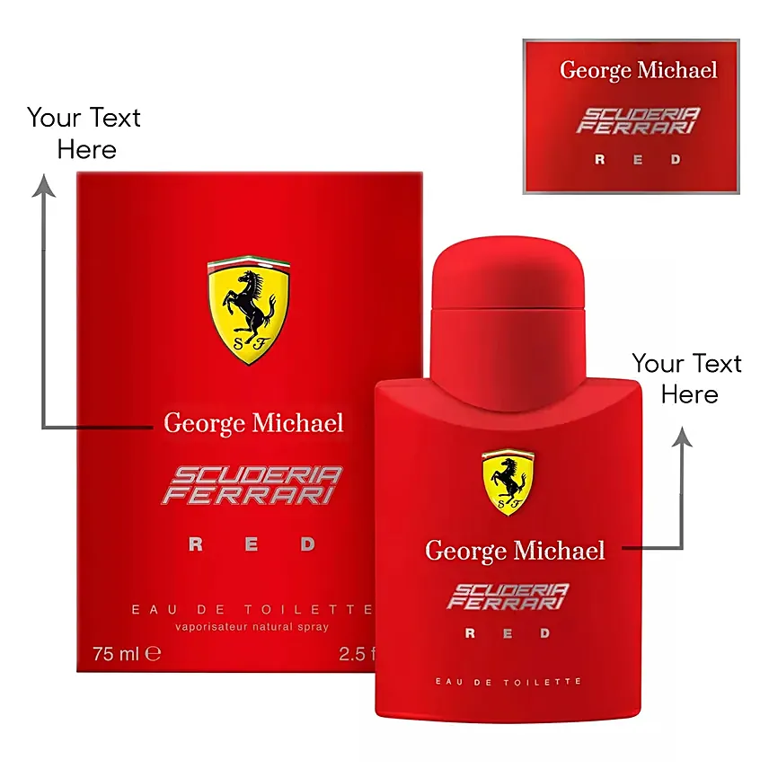 Personlised Ferrari Red Perfume For Him: Personalised B'day Gift Ideas