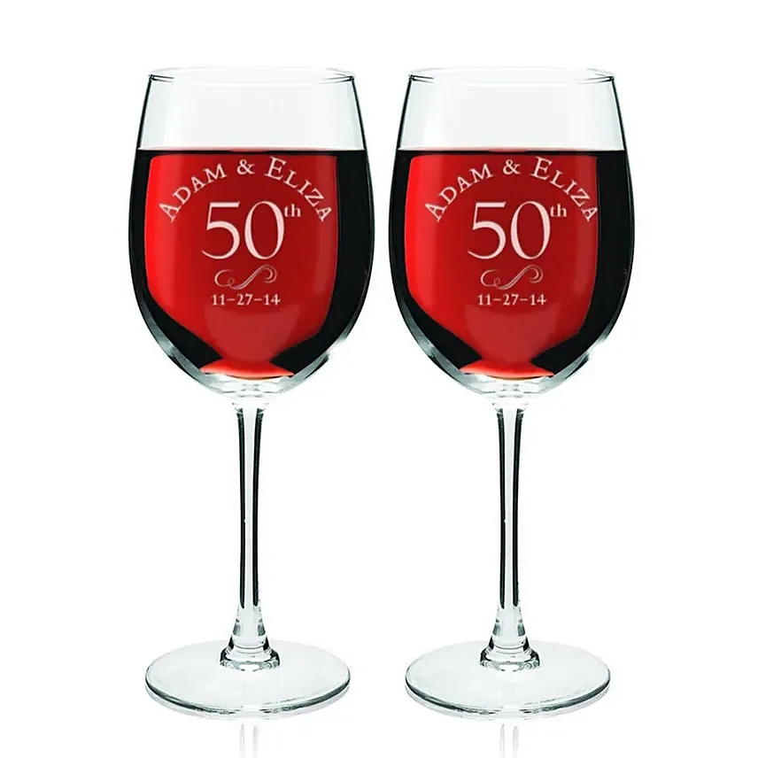 Special Engraved Glasses Set of Two: Personalised Gifts Singapore