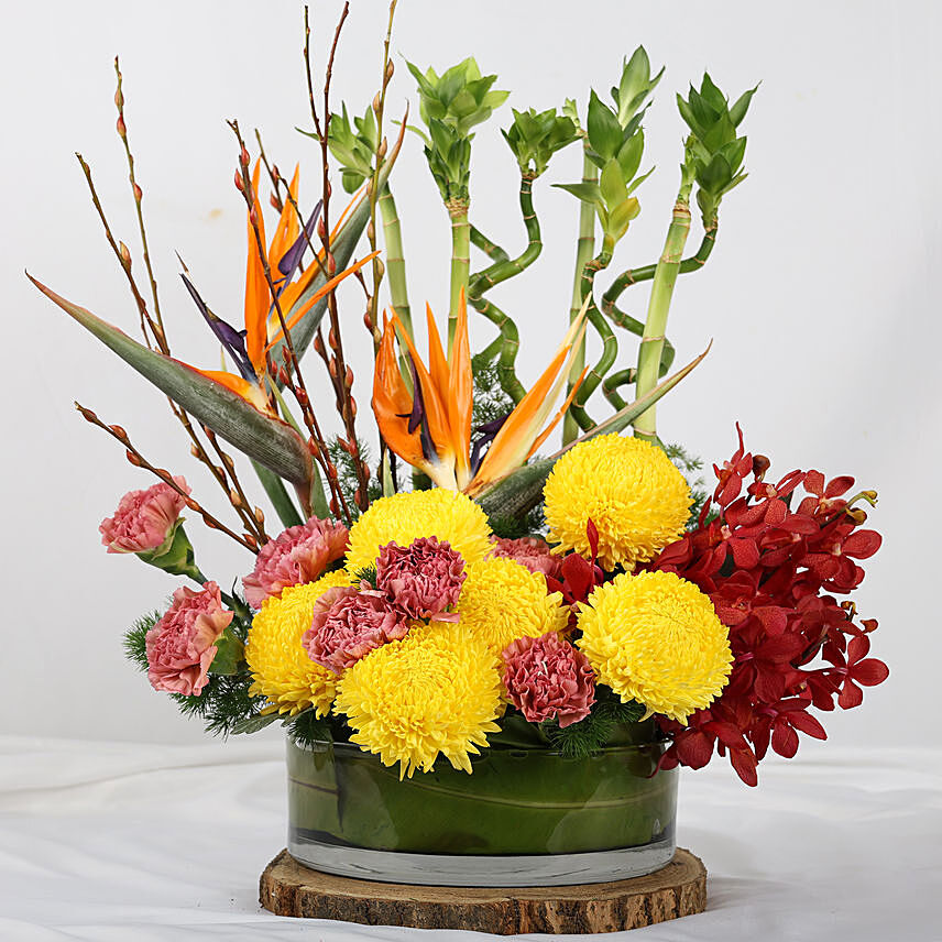 Lucky Bamboo and Flowers for Lunar Year: Carnations Bouquets