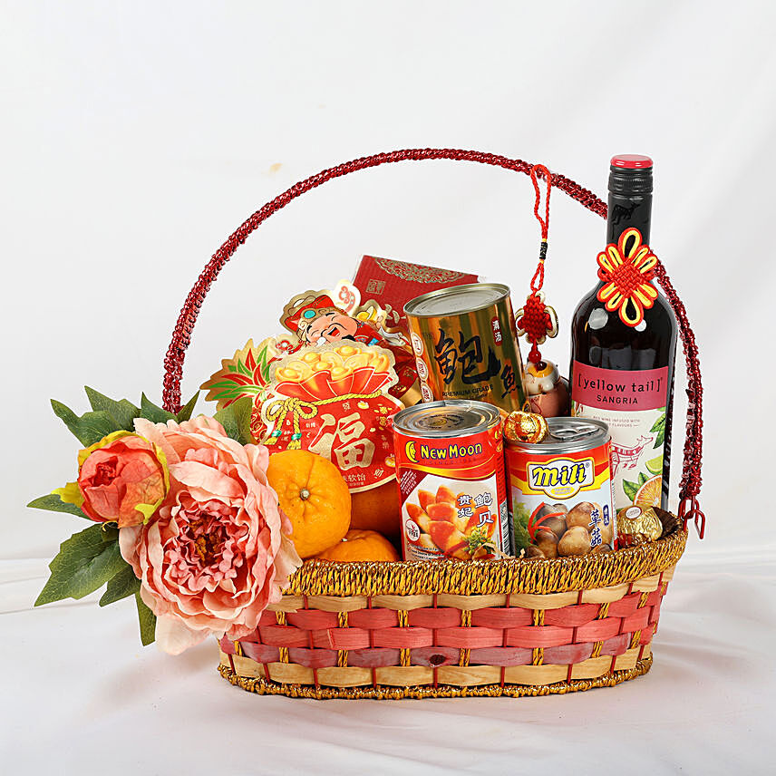 Basket of Oranges and Treats for New year: CNY Orange Baskets