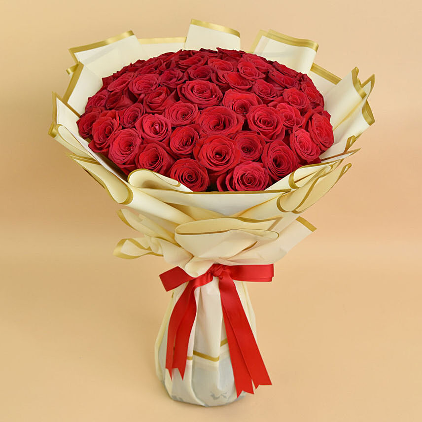 VDay bouquet of 52 Roses for Valentine: Valentines Day Gifts Singapore
