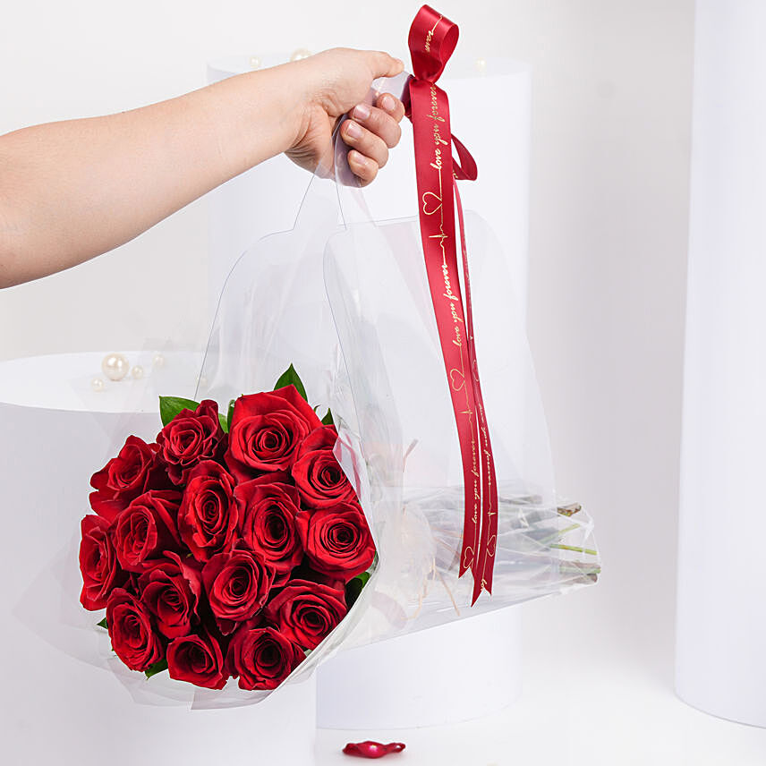 15 Red Roses Posy: Valentine's Day Flowers