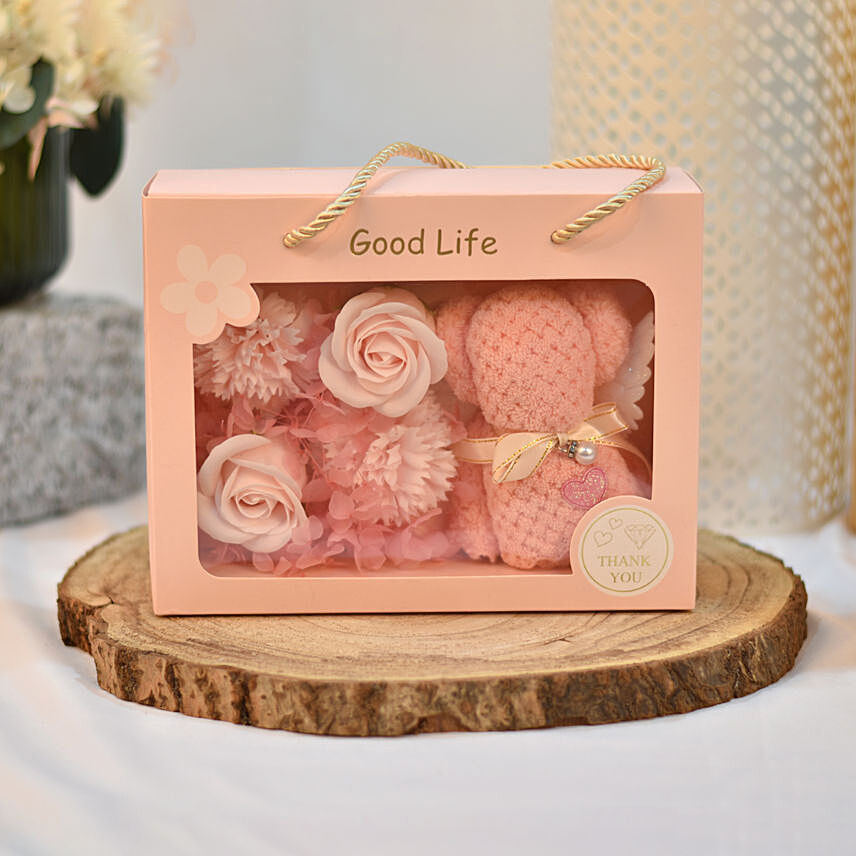 Soap Flowers Desingner Pink Box: 
