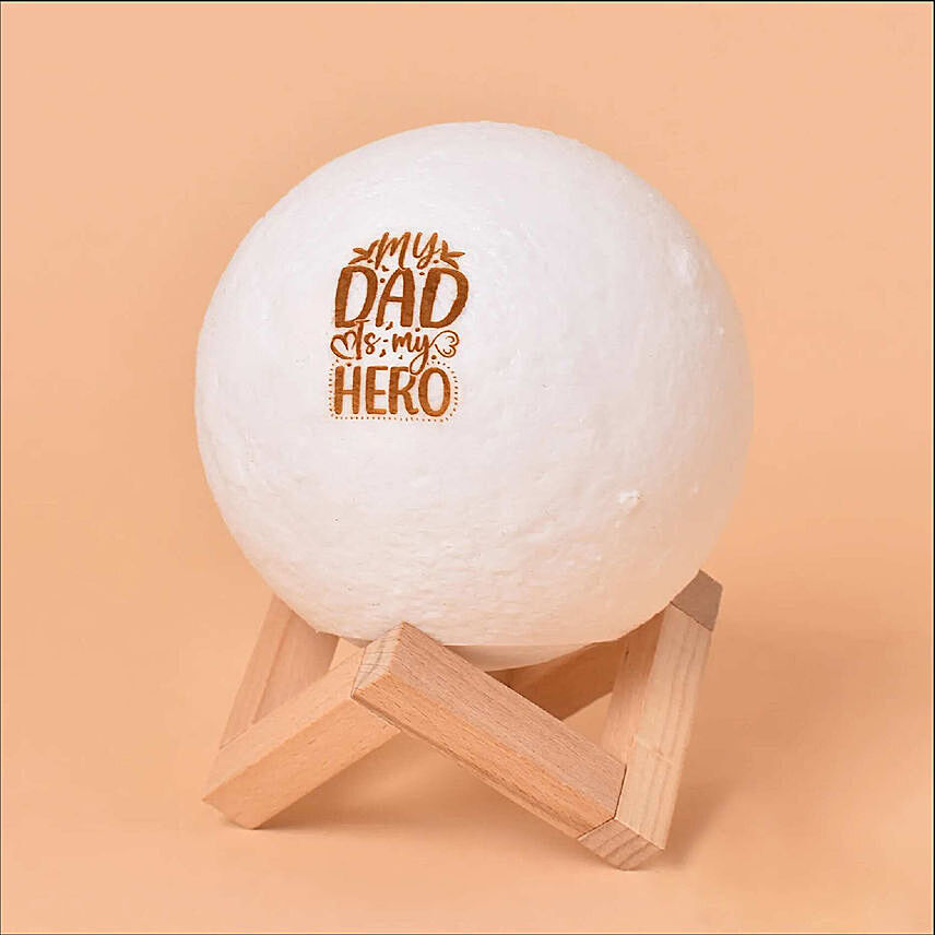Shine a Light on Dad's Heroism: Moon Lamp: Personalised Anniversary Gifts