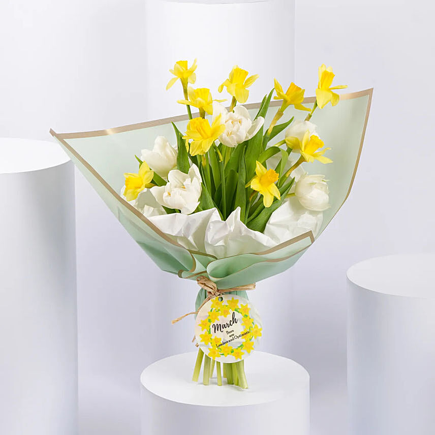 Daffodils and Tulips Birthday Flower Bouquet: Birthday Gifts Singapore