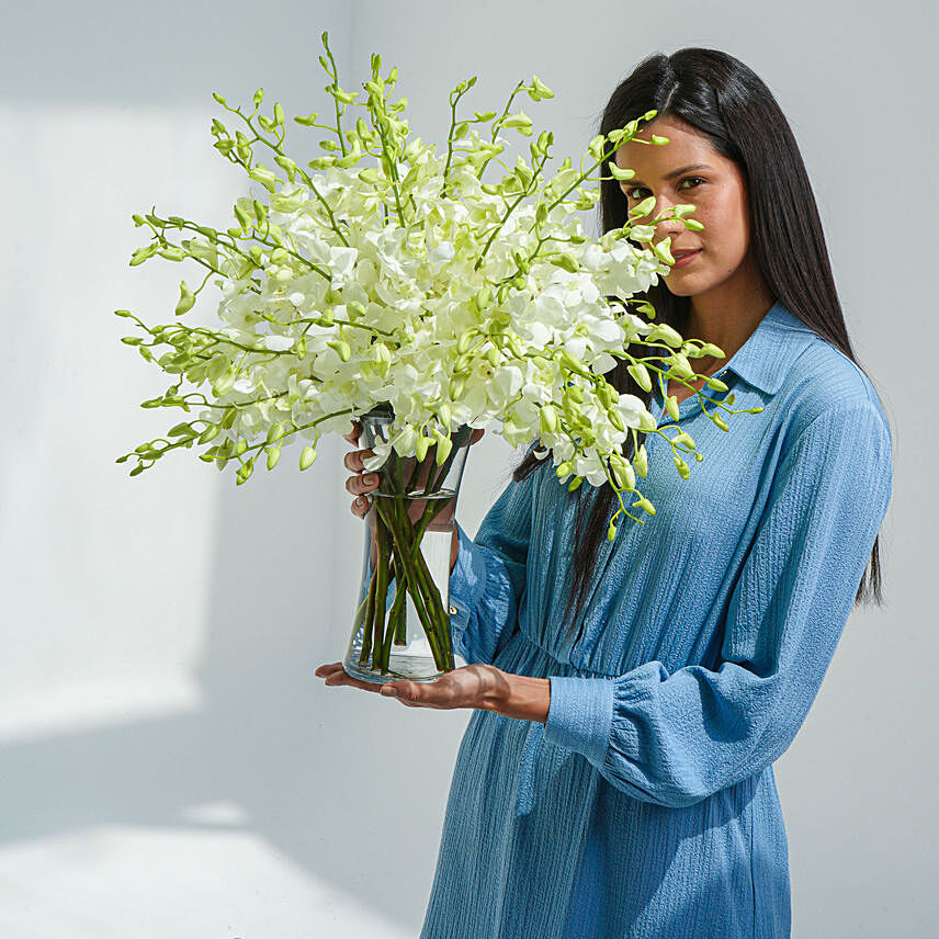 40 White Orchid Arrangement: Flower Arrangements For Birthday