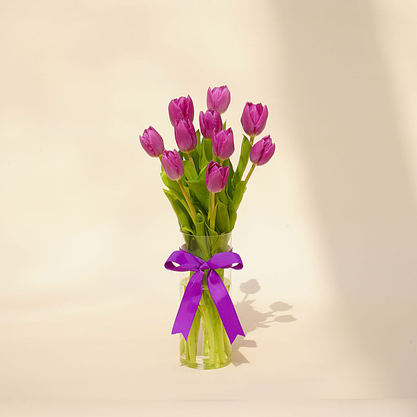 Purple Tulips Arrangement: Purple Flowers