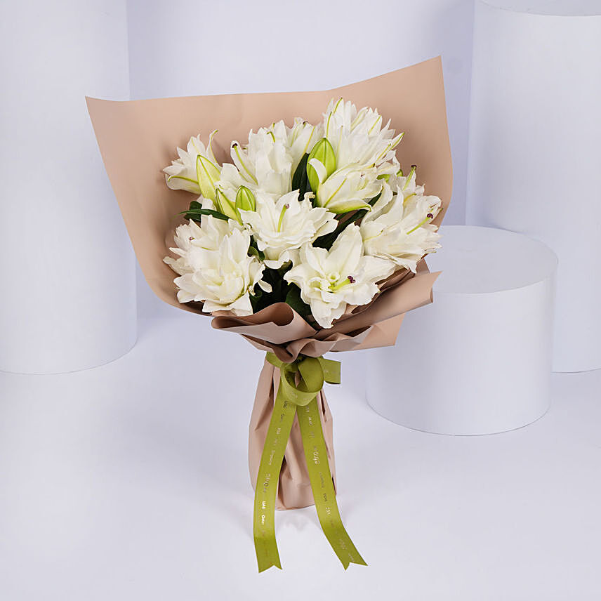 Rose Lily Bouquet: White Flowers Bouquet