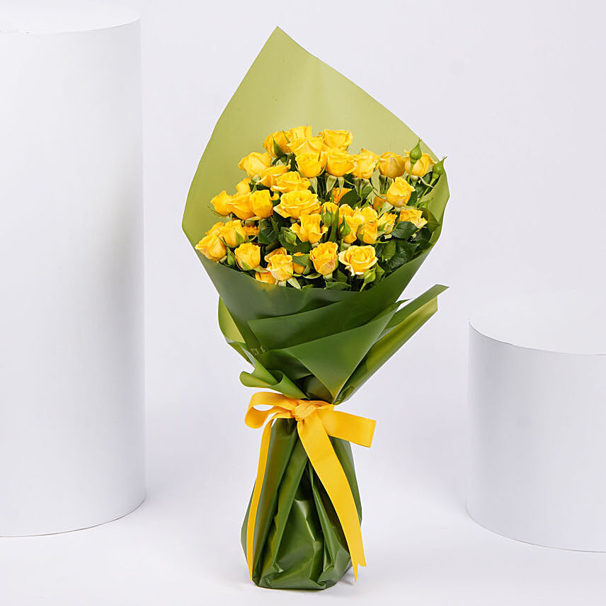 Yellow Spray Roses Bouquet: Yellow Floral Bouquet