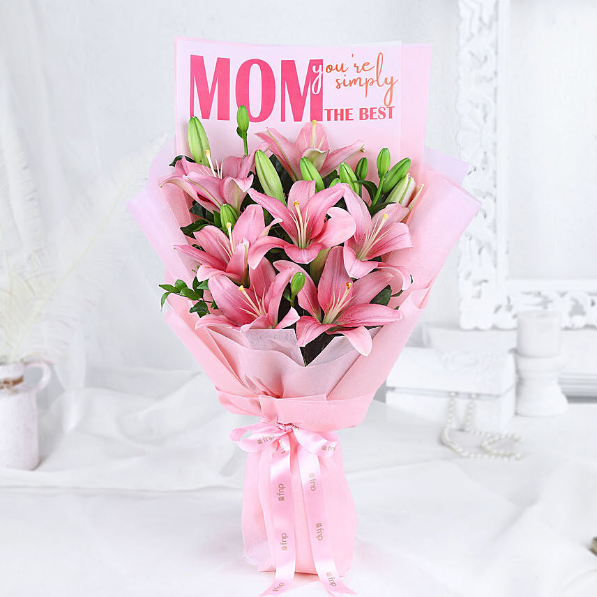 Moms Love Lily Bouquet: All Types of Flowers
