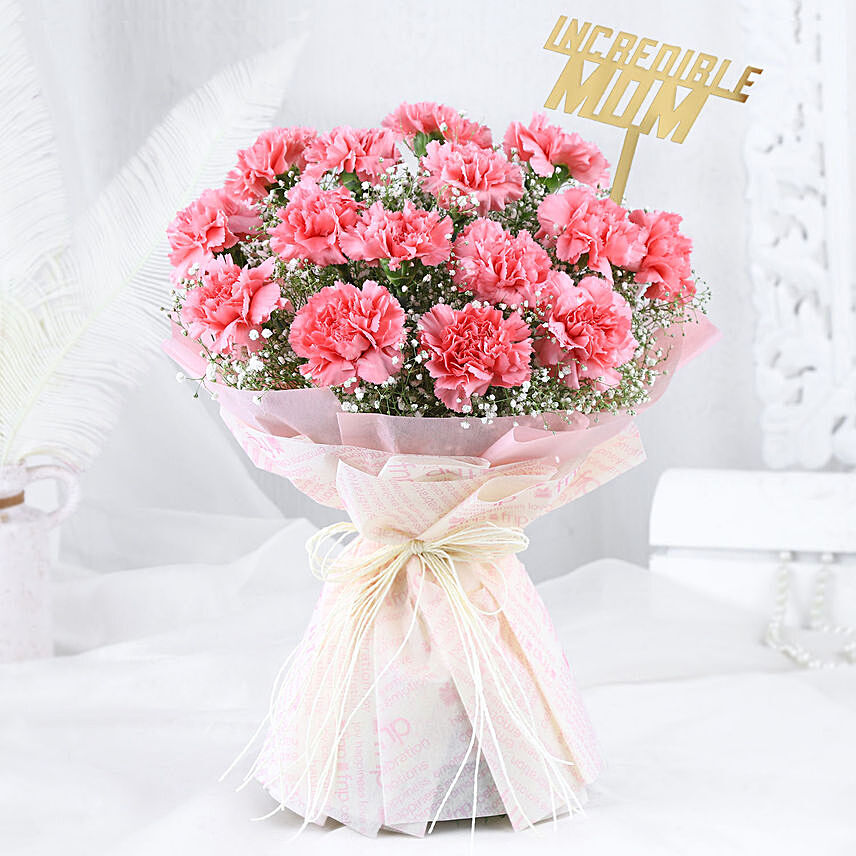 Pink Carnation Elegance for Mom: Carnations Arrangements 