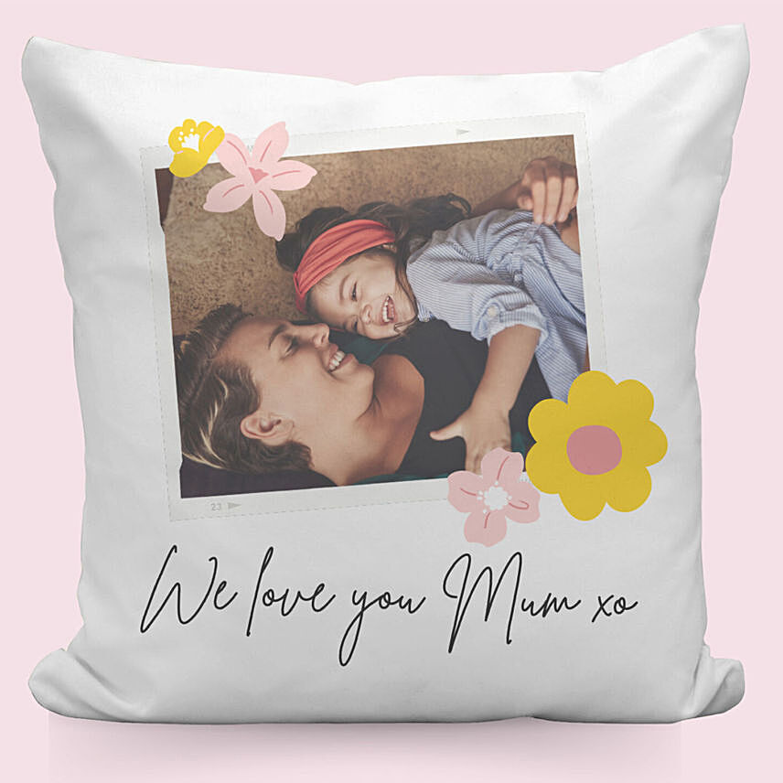 Smiles With Mom Personalised Cushion: 
