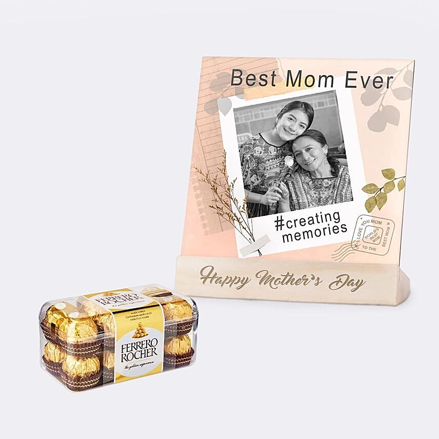 Best Mom Ever Personalised Frame With Chocolate: Customized Mother's Day Gift
