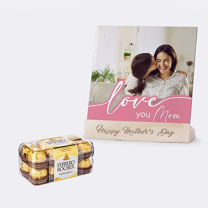 Love You Mom Personalised Frame With Chocolate: Mother's Day Gifts 2024